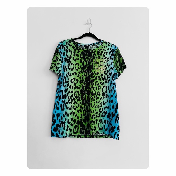 ★ VERSACE for H&M Animal Print T-shirt Collab - Blue/Green ★ - Picture 3 of 14